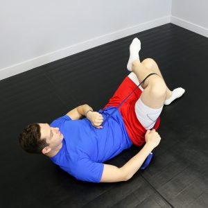 Hip stretch with our CanDo Stretch Strap 