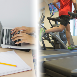 exercising and studying